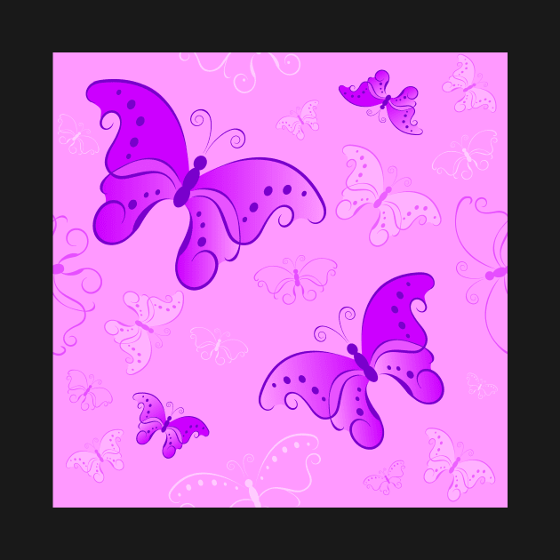 Seamless pattern from butterflies ( Pink ) by Blackmoon9