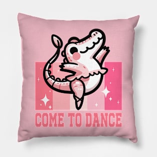 Come to dance - An alligator is dancing ballet Pillow