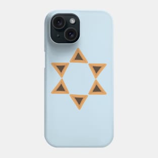 Purim holiday flat design icons of hamantashs in star of david shape Phone Case