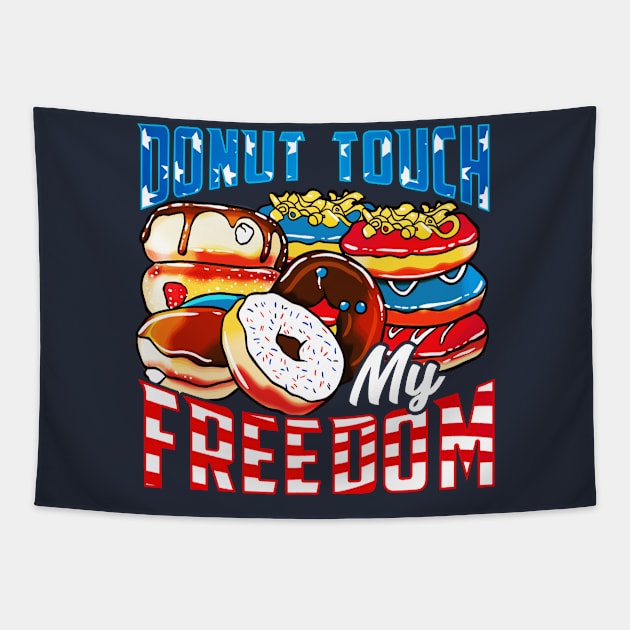 4th of July Donut Freedom Funny Quotes Humor Sayings Tapestry by E