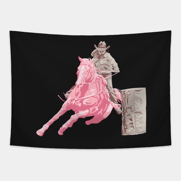 Barrel Rider 1: Sand & Blush Pink Tapestry by ziafrazier