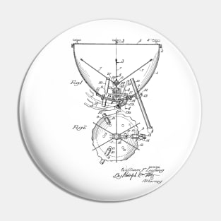 Kettle Drum and Timpani Vintage Patent Hand Drawing Pin