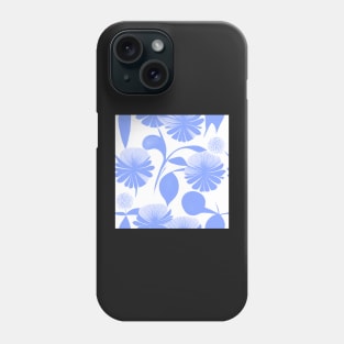 Blue and White Floral Pattern Phone Case