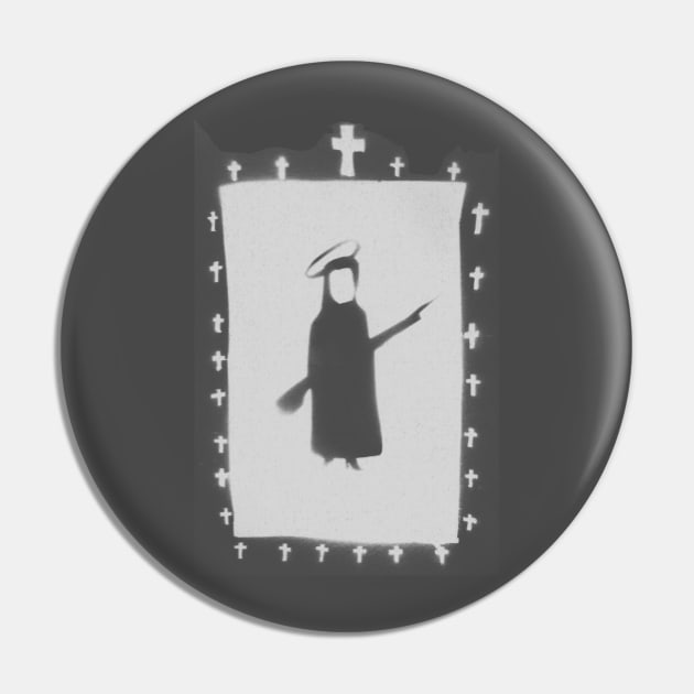 Gothic Nun Crucifix Pin by Evan Derian