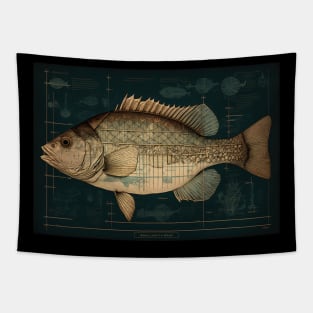 Smallmouth Bass Fish Print Tapestry