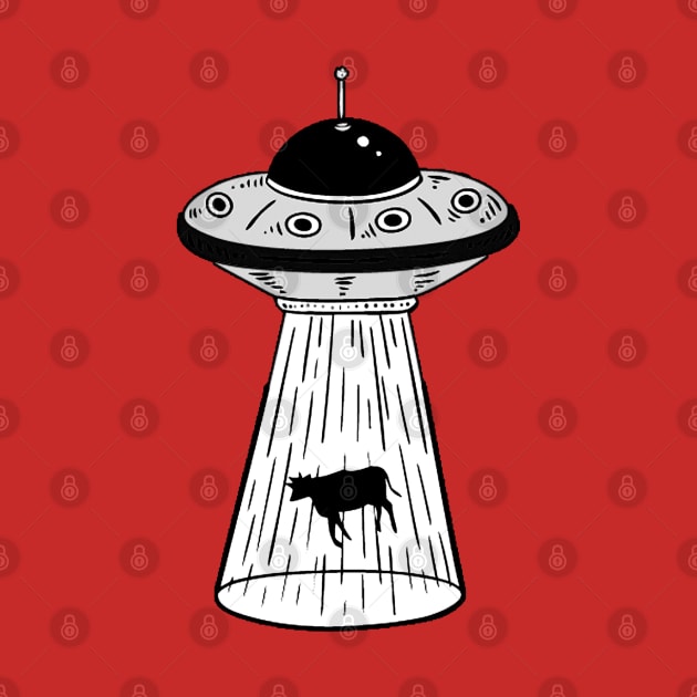 cow ufo abduction by kiwodesign