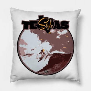 Texas-Style Surfer in neutral colors Pillow