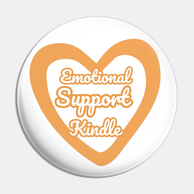 Emotional Support Kindle Yellow - Text On Hollow Heart Pin by Double E Design