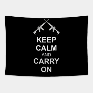 Keep Calm And Carry On .... Guns! Tapestry