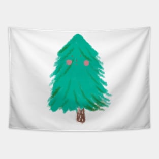 Happy Cute Fir Tree Tapestry