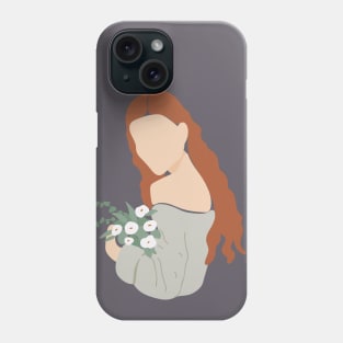 Lady Ginger Hair Flowers Phone Case