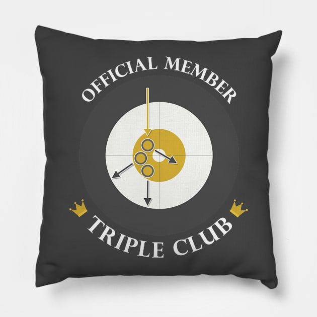 The "Triple Club" - White Text Pillow by itscurling