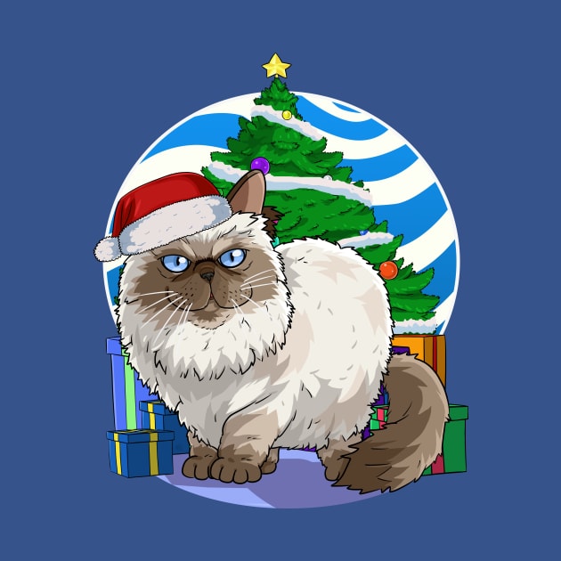 Himalayan Persian Cat Santa Christmas Gift by Noseking