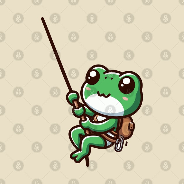 Cute Green frog Abseiling by fikriamrullah