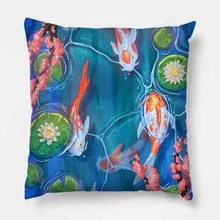 Koi pond Pillow