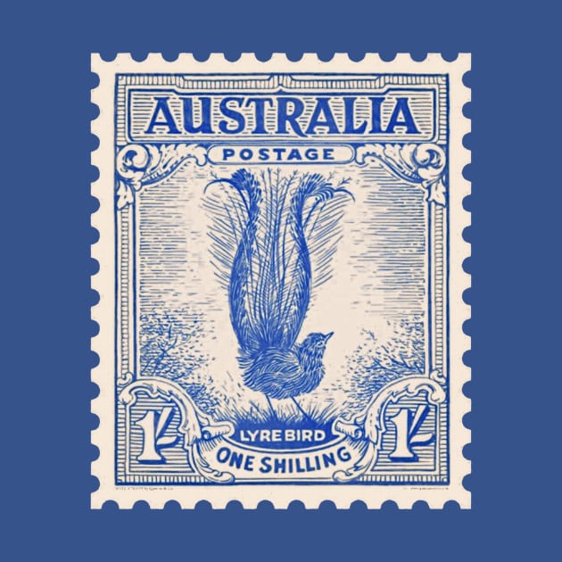 Lyre Bird Postage Stamp by Mark Richards