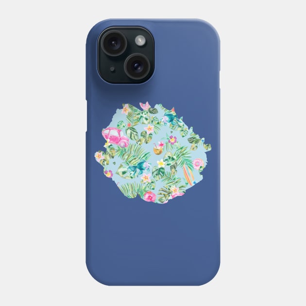 Hawaiian Tropical Dreamy blue Phone Case by ninoladesign