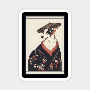 Dog japanese with kimono vintage Magnet