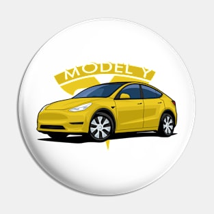 Model Y electric car yellow Pin