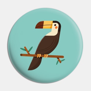 Geometric Toucan Forest Bird Pin