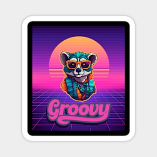 Groovy Lemur | Retro | Vintage | Party Magnet