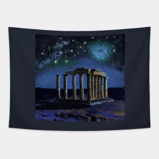 Temple of Poseidon Ancient Greece Oil Painting Tapestry