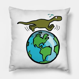 Dinosaur running on the earth Pillow