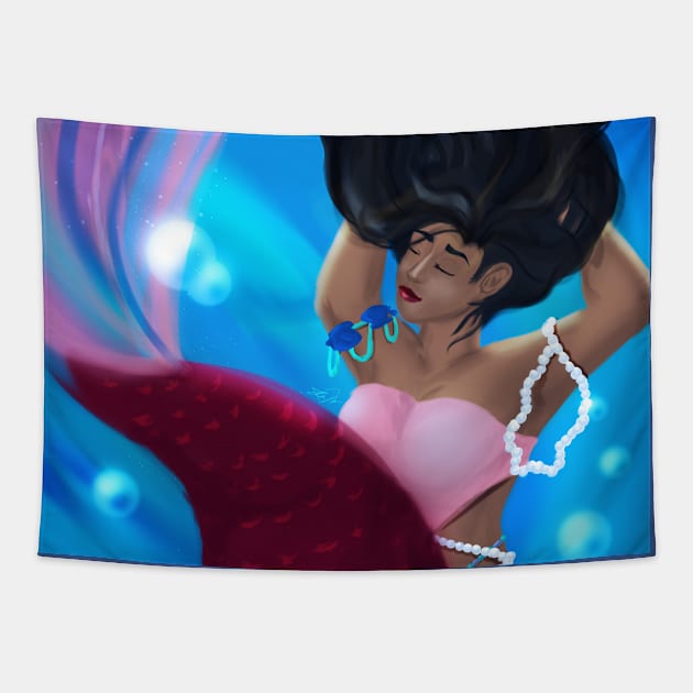 Chillin' Through #MerMay Tapestry by AniMagix101