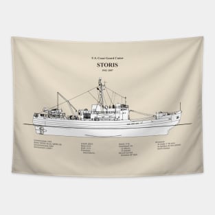 Storis wmec-38 United States Coast Guard Cutter - SBDpng Tapestry