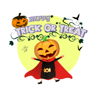 Cute cartoon Happy Halloween.Trick or Treat. T-Shirt