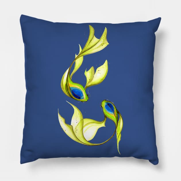 Peacock Fish Pillow by DesignBySolaz