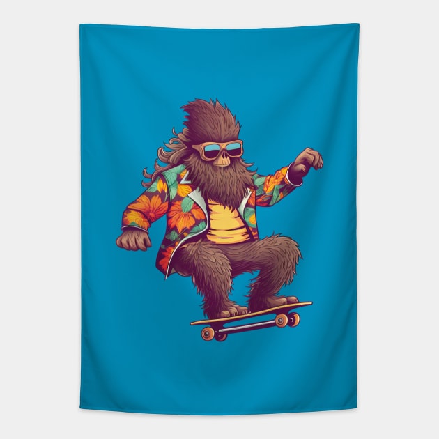 Hipster Bigfoot on Skateboard Spooky Month Edition Bigfoot