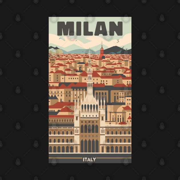 A Vintage Travel Art of Milan - Italy by goodoldvintage