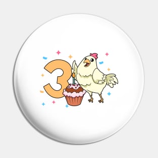 I am 3 with chicken - kids birthday 3 years old Pin