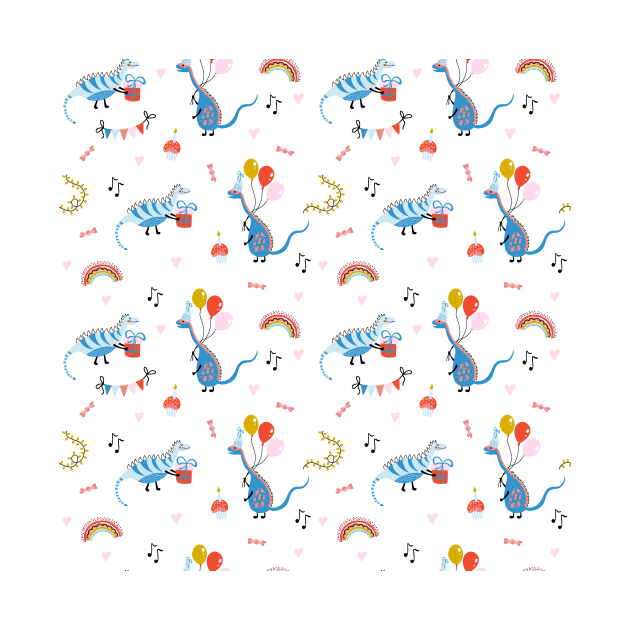 Birthday pattern with dinosaurs by DanielK