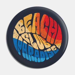 Beach Club Paradise Typography Pin