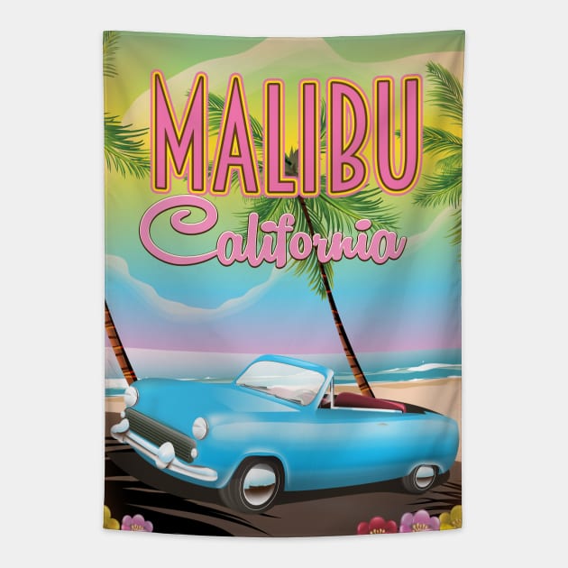 Malibu California Sunse Tapestry by nickemporium1