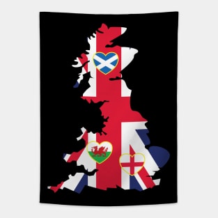 Flags Map Of Great Britain Tapestry