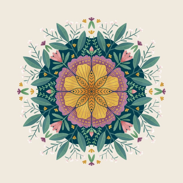 Boho Floral Mandala by kishi&star