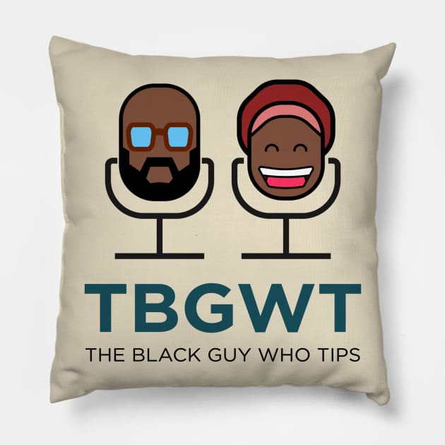 TBGWT Mic Heads Logo Small Pillow by The Black Guy Who Tips Podcast