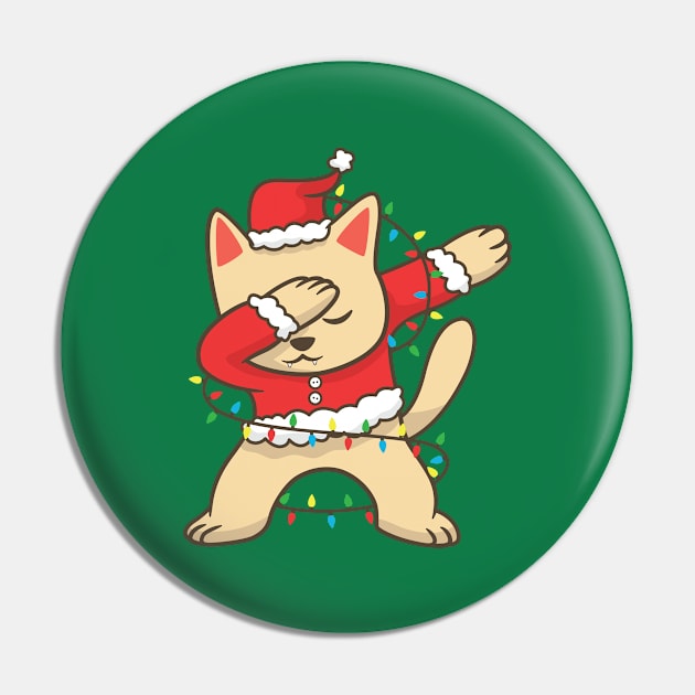 Dabbing Cat Christmas Lights Pin by JS Arts