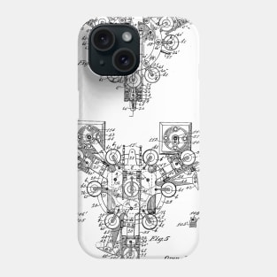Automatic Bowling Mechanism Vintage Patent Hand Drawing Phone Case