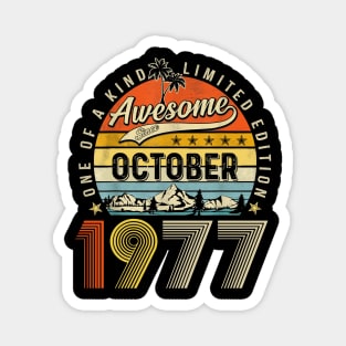 Awesome Since October 1977 Vintage 46th Birthday Magnet