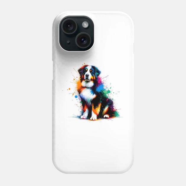 Colorful Estrela Mountain Dog in Splashed Paint Style Phone Case by ArtRUs