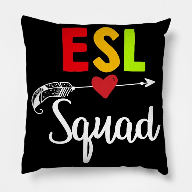 Esl Squad Teacher Back To School Pillow by aaltadel
