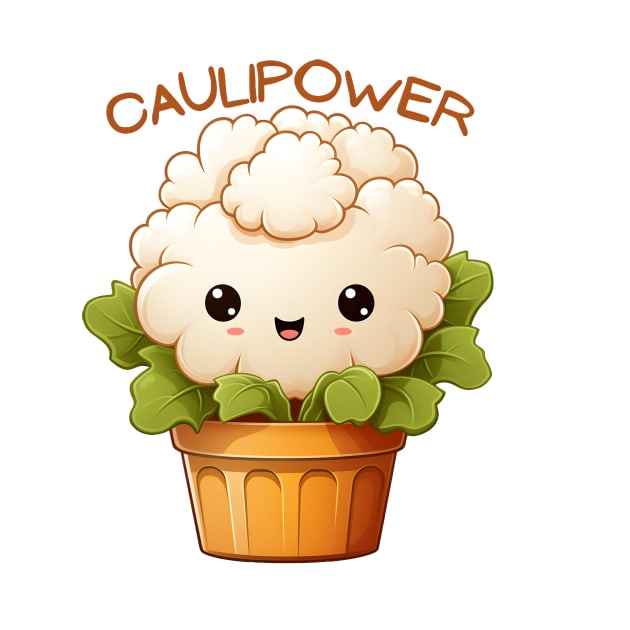 Caulipower, Kawaii Cauliflower by Clearmind Arts