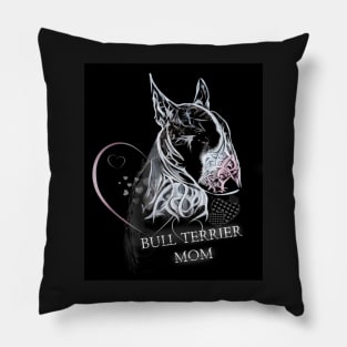 Bull Terrier Mom Portrait Loft and Spiritual Style Pillow