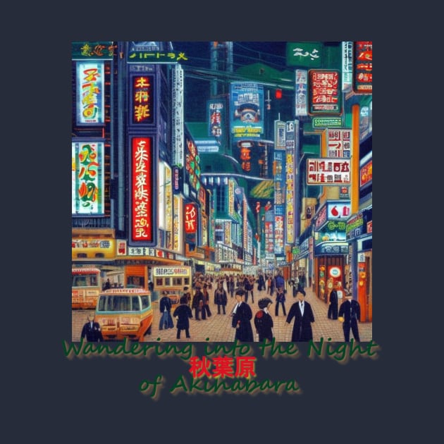 Japan Wandering into the Night of Akihabara Tokyo by Kana Kanjin by erizen