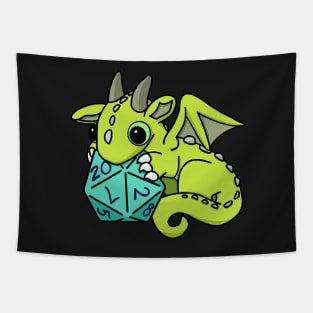 Green Dice Goblin Dragon Baby Tapestry