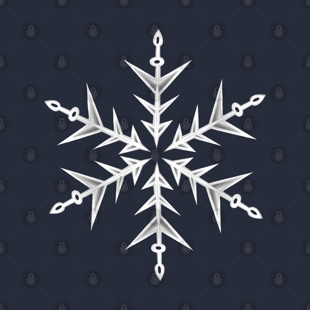 Minimalistic White Snowflake Hand Drawn Art by taiche